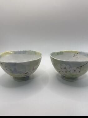 Japanese Yunomi Sakura Cherry Blossoms Rice Bowl MINO YAKI WARE Japan